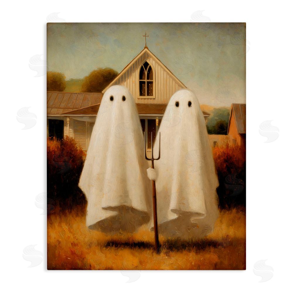 Arlington Prints American Gothic Ghosts Stretched Canvas Wall Art Print