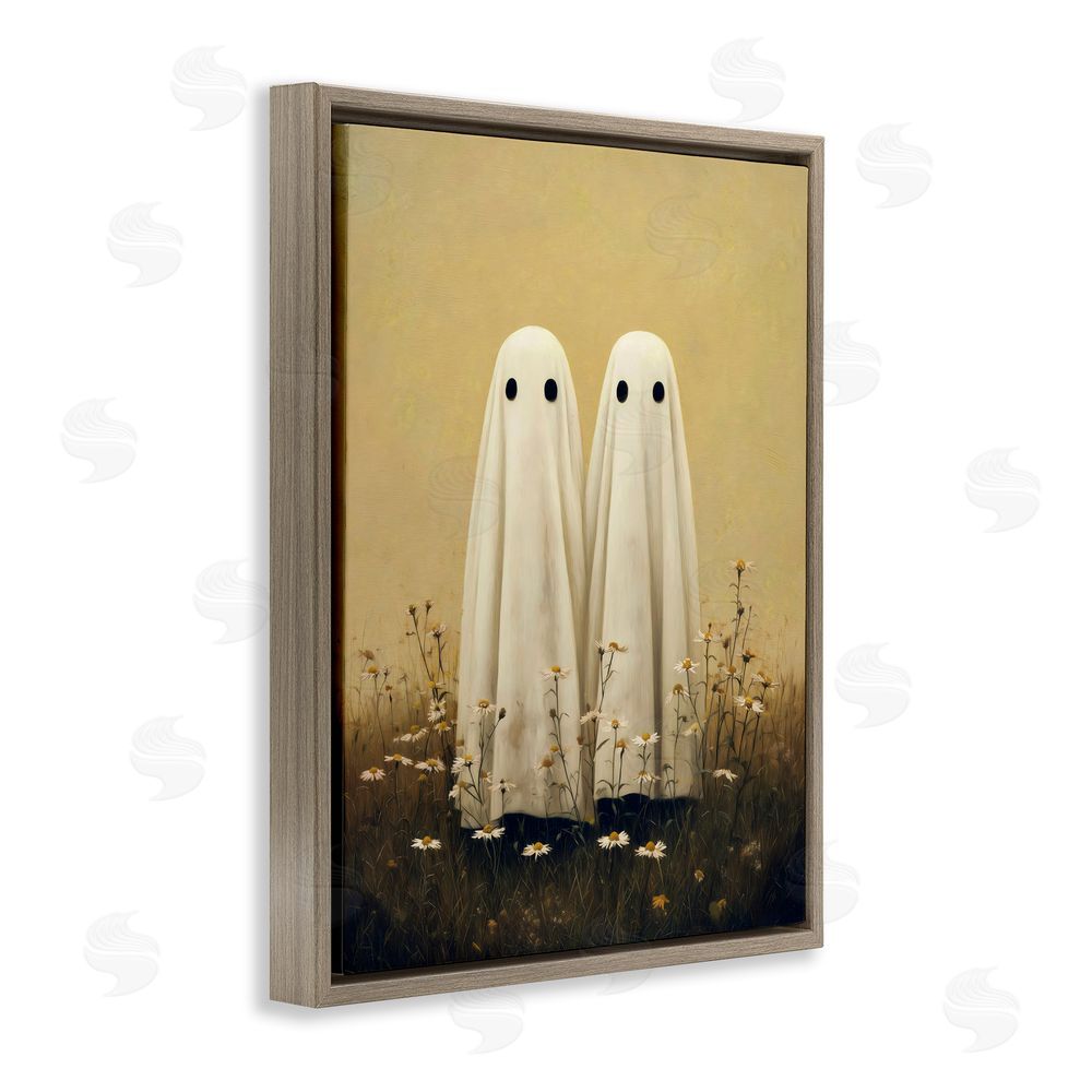 Arlington Prints Daisy Ghost Couple Brown Floating Frame Canvas Wall Art Print