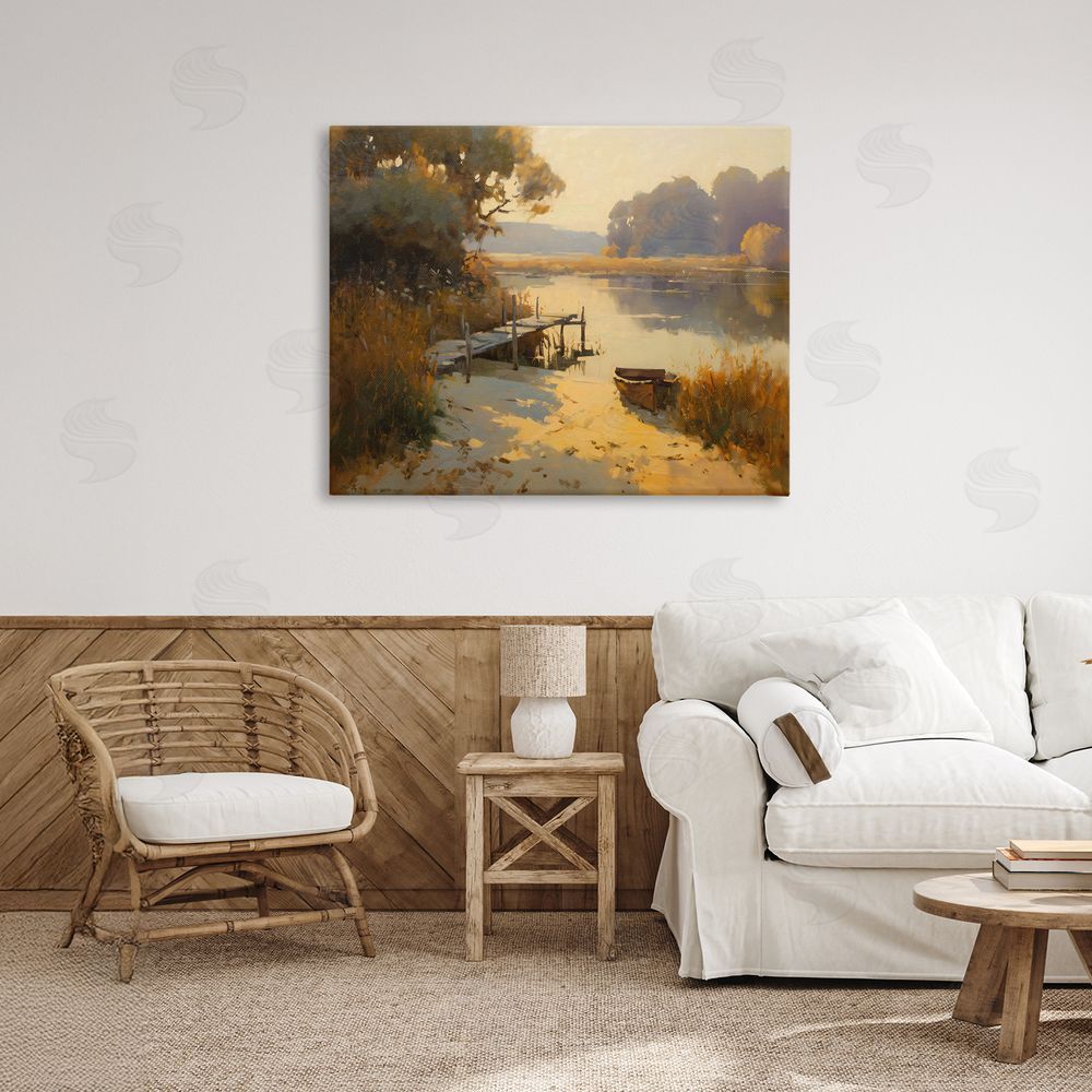Arlington Prints Golden Hour in Autumn Stretched Canvas Wall Art Print in Room