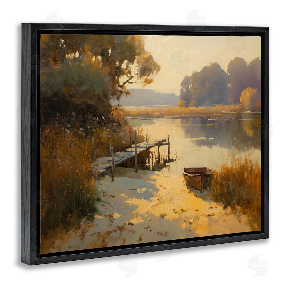 Arlington Prints Golden Hour in Autumn Black Floating Frame Canvas Wall Art Print