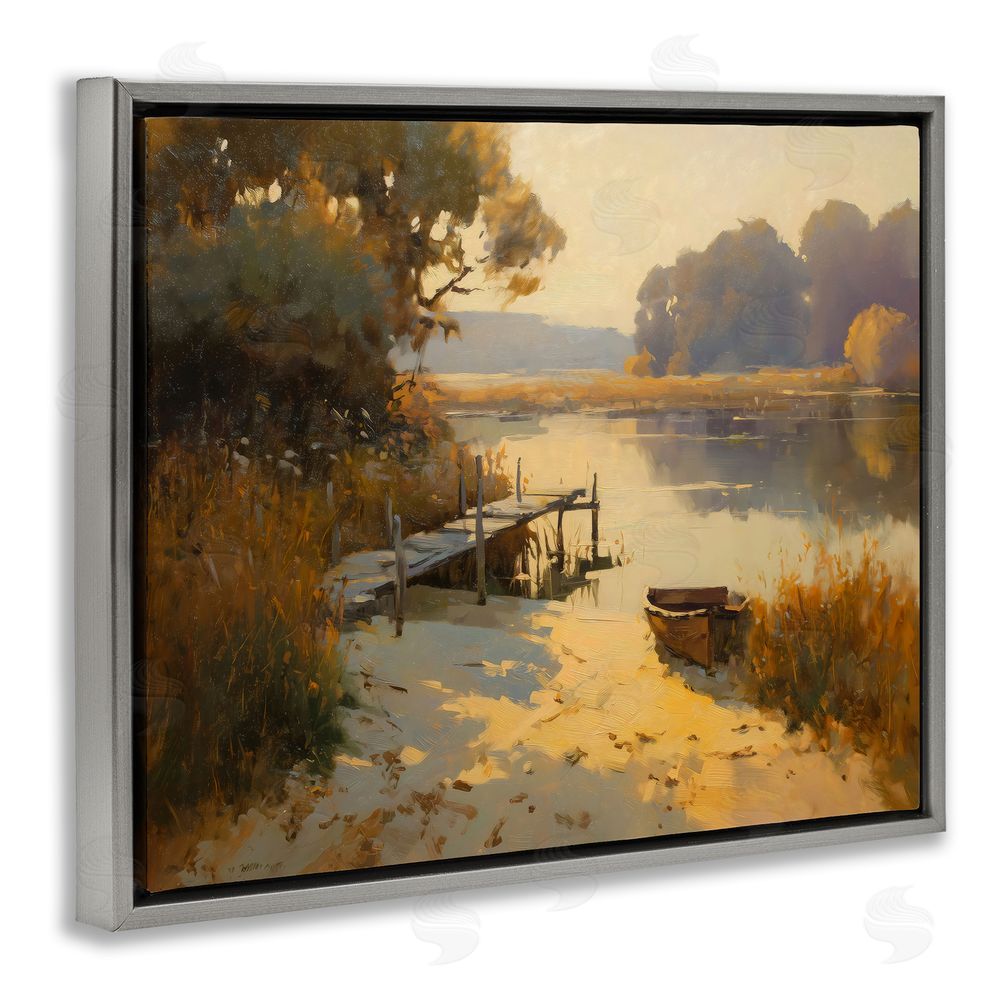 Arlington Prints Golden Hour in Autumn Gray Floating Frame Canvas Wall Art Print