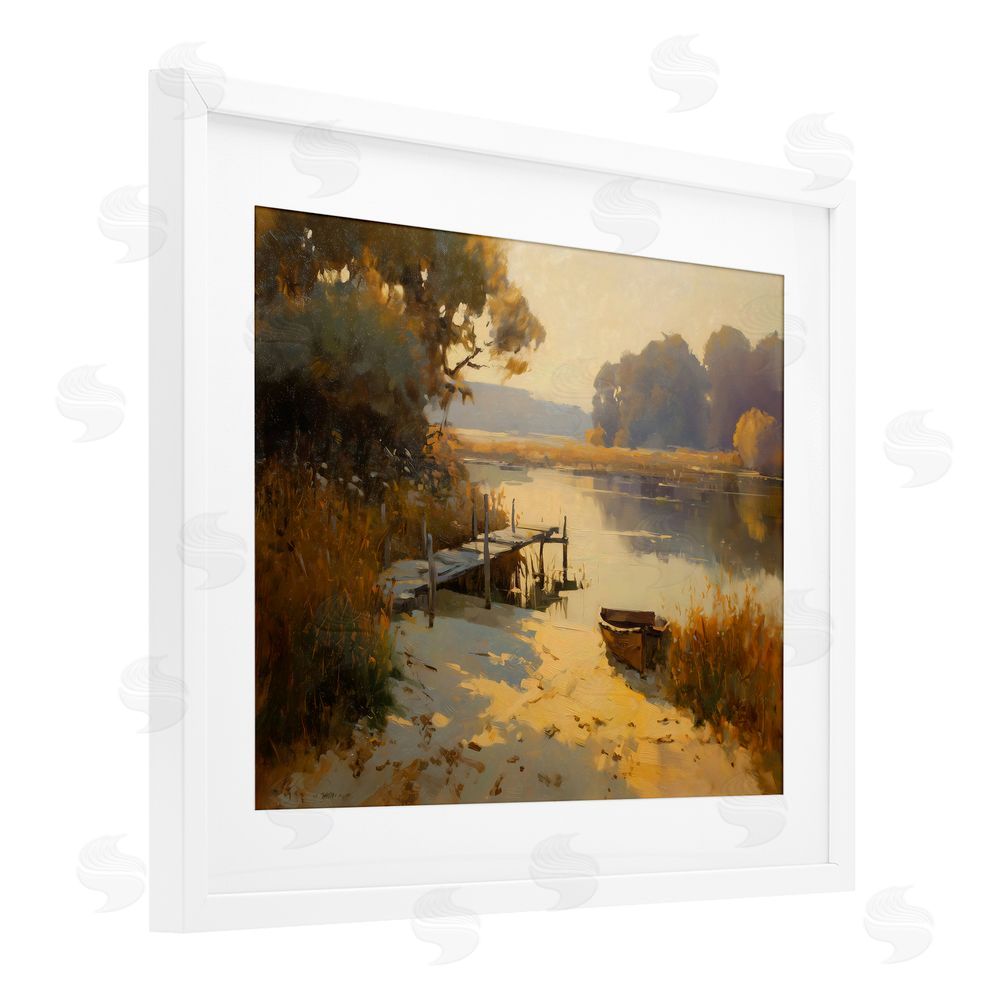 Arlington Prints Golden Hour in Autumn White Framed Print Under Glass Wall Art