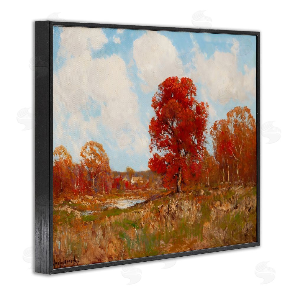 Arlington Prints Fall Landscape with Red Foliage Black Framed Giclee Print Wall Art