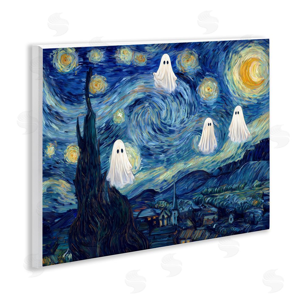 Arlington Prints Classic Night Ghosties Wooden Wall Plaque Art Print