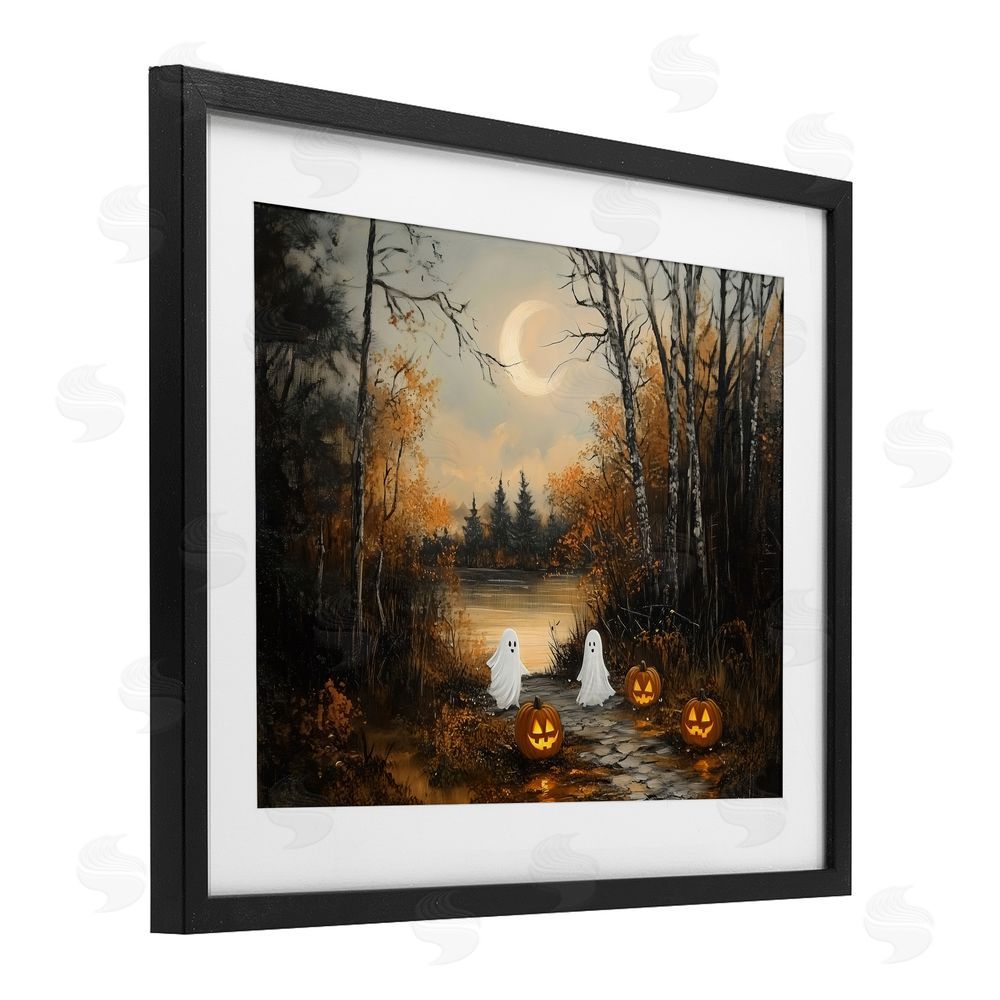 Arlington Prints Autumn Ghosts at Lake Black Framed Print Under Glass Wall Art