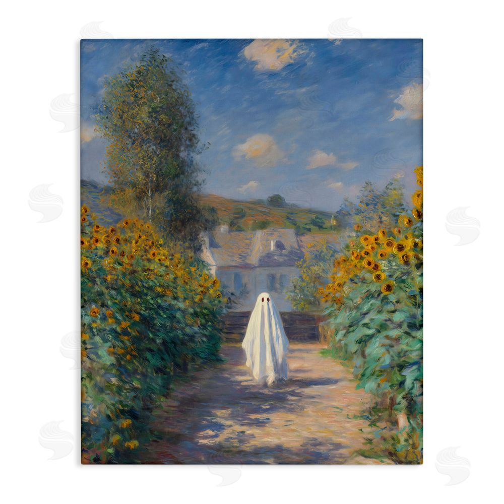 Arlington Prints Monet Style Sunflower Ghost Stretched Canvas Wall Art Print