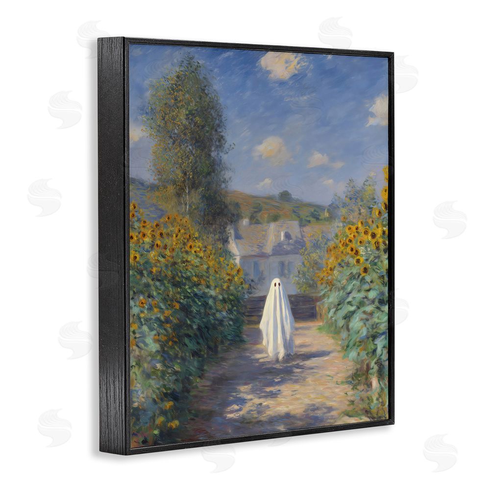 Arlington Prints Monet Style Sunflower Ghost Black Framed Giclee Print Wall Art