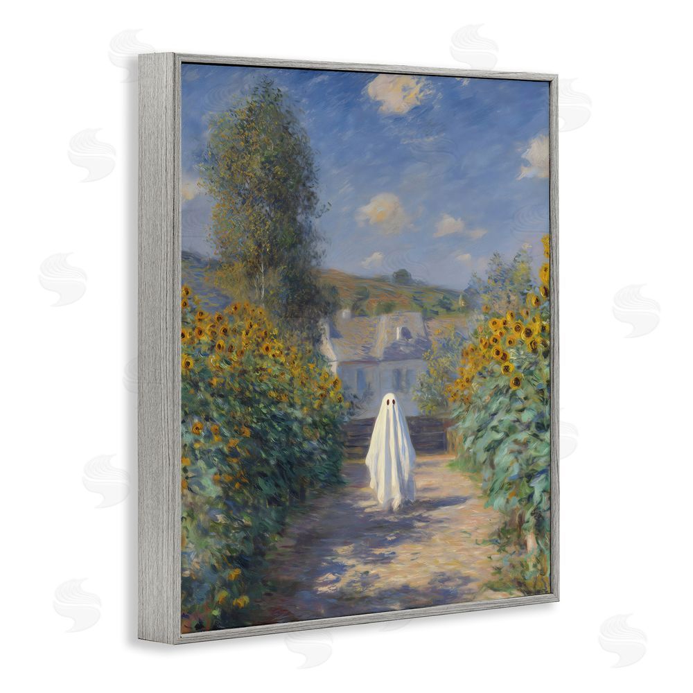 Arlington Prints Monet Style Sunflower Ghost Gray Framed Giclee Print Wall Art