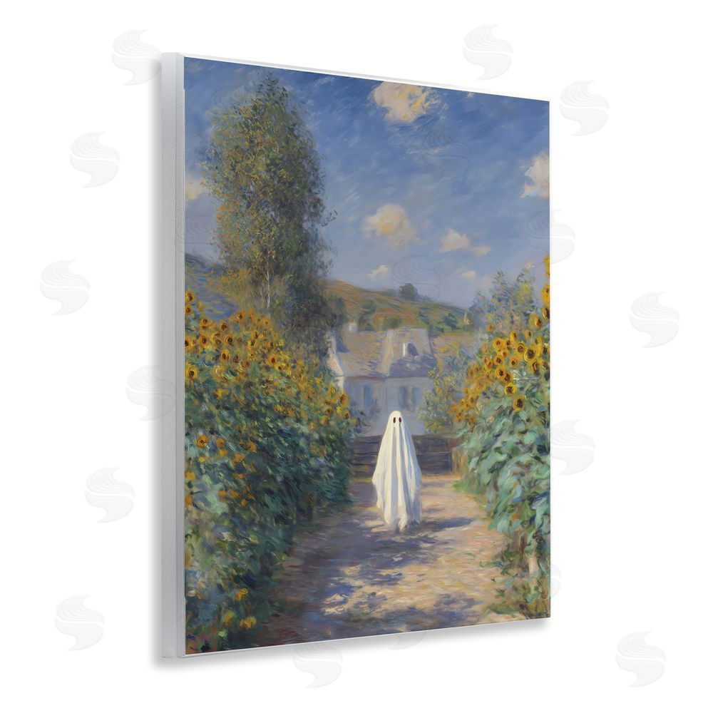 Arlington Prints Monet Style Sunflower Ghost Wooden Wall Plaque Art Print