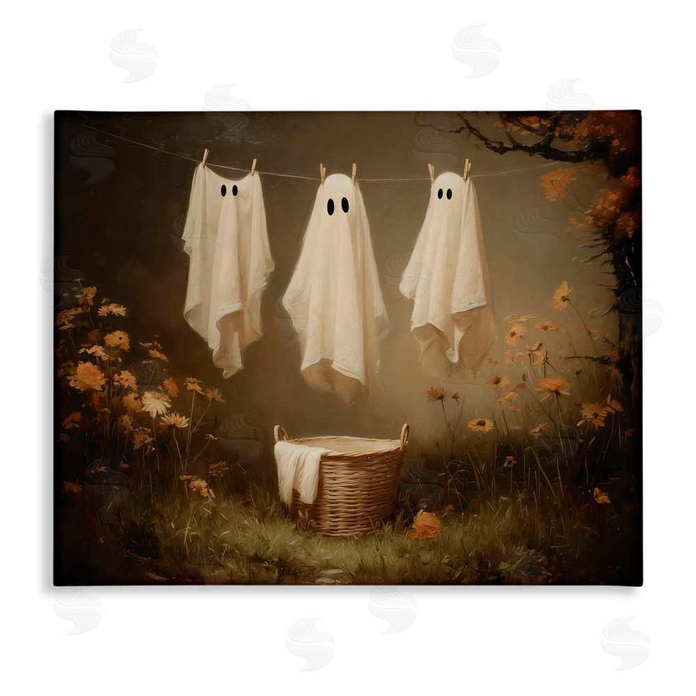Arlington Prints Three Laundry Ghosts Hanging Stretched Canvas Wall Art Print