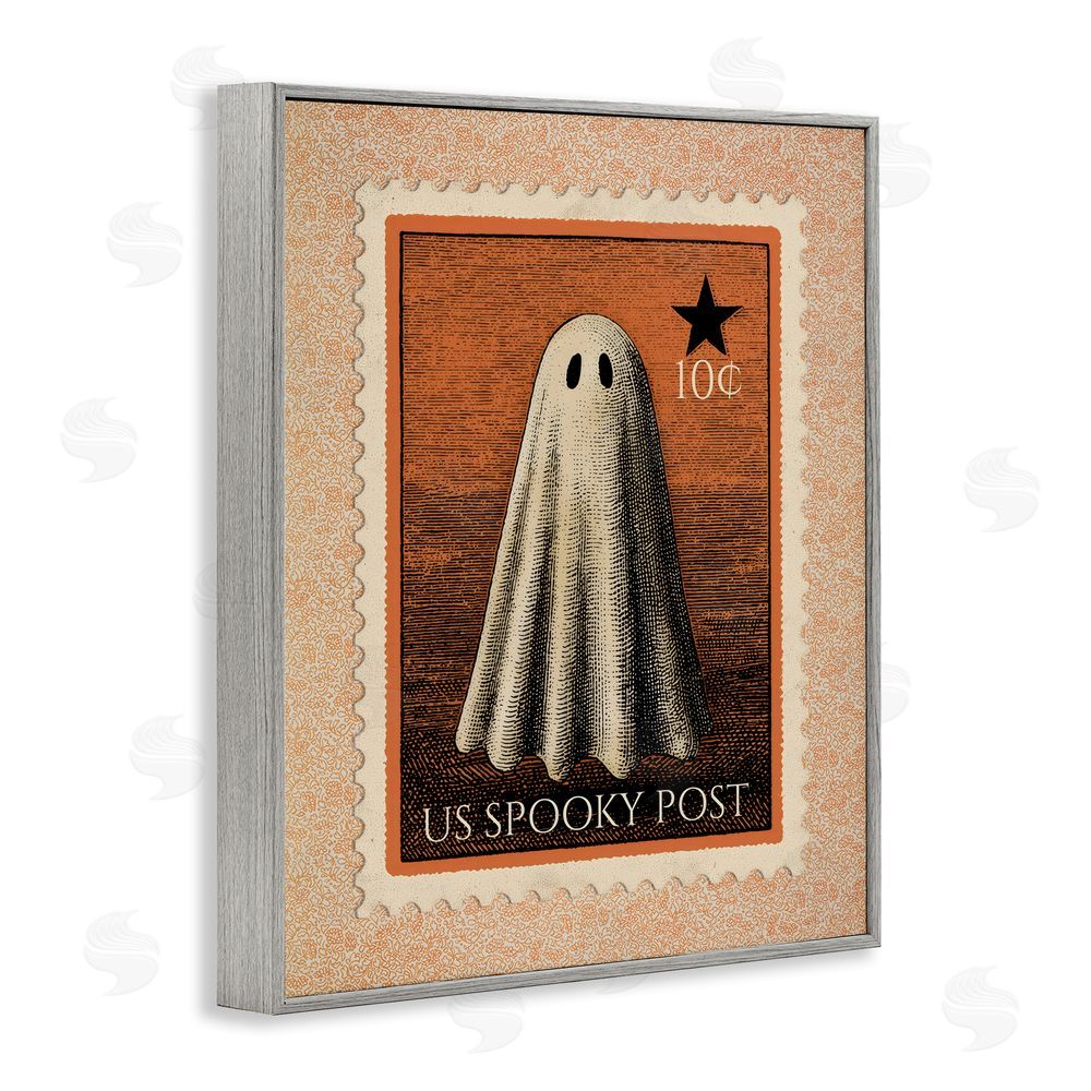 Arlington Prints Vintage Ghost Stamp Gray Framed Giclee Print Wall Art