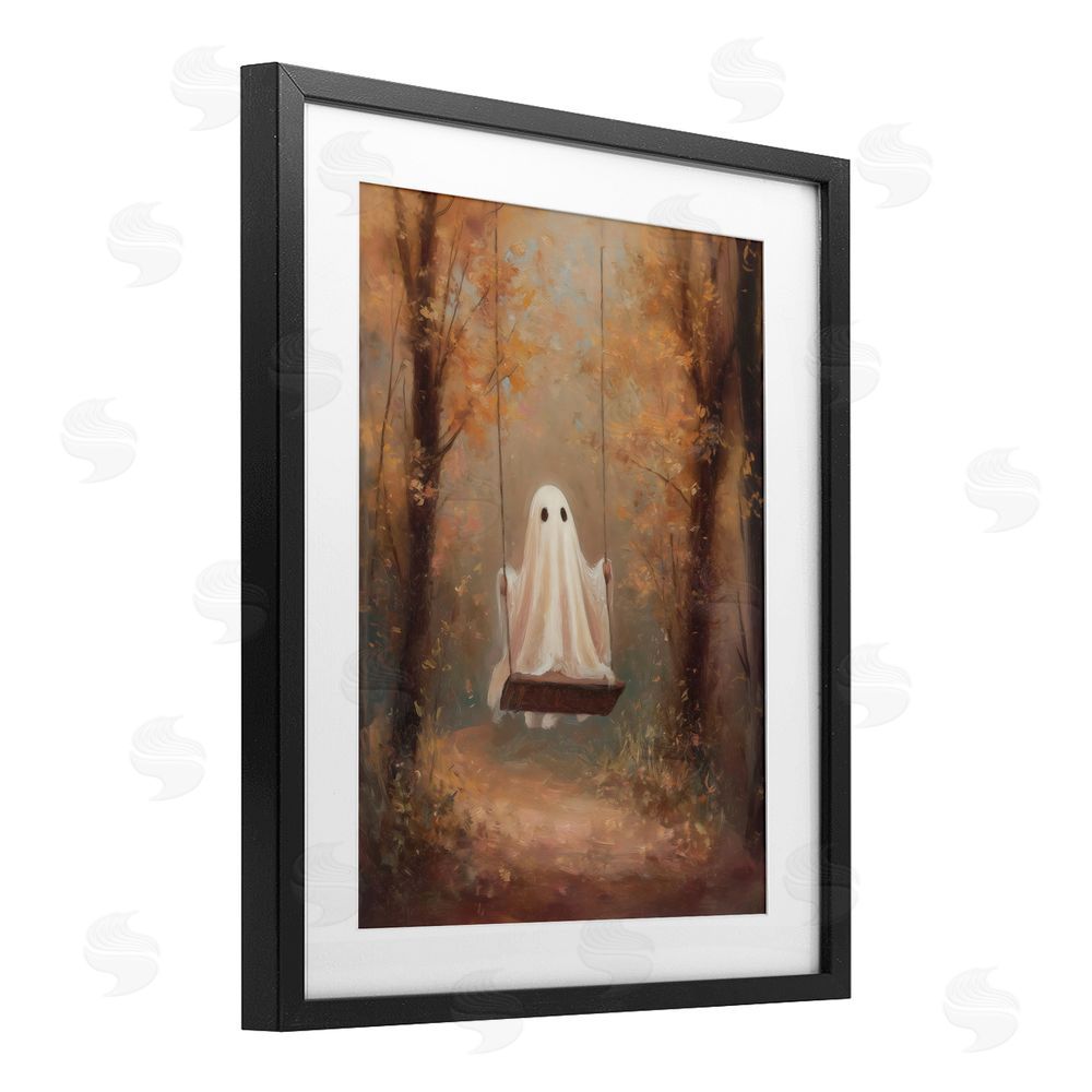 Arlington Prints Eerie Swinging Ghost Black Framed Print Under Glass Wall Art
