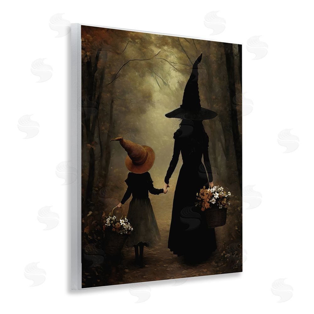 Arlington Prints Witch & Daughter Mystical Forest Wooden Wall Plaque Art Print