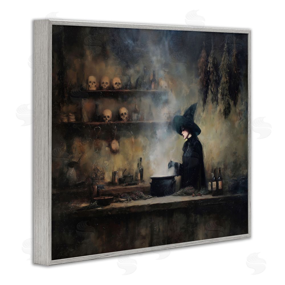 Arlington Prints Witch's Cauldron Brew Gray Framed Giclee Print Wall Art