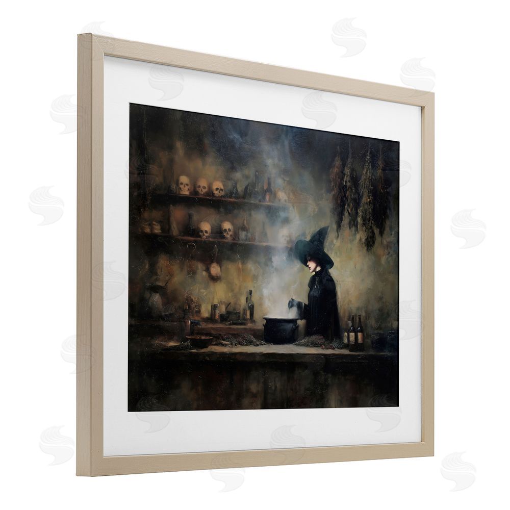 Arlington Prints Witch's Cauldron Brew Brown Framed Print Under Glass Wall Art