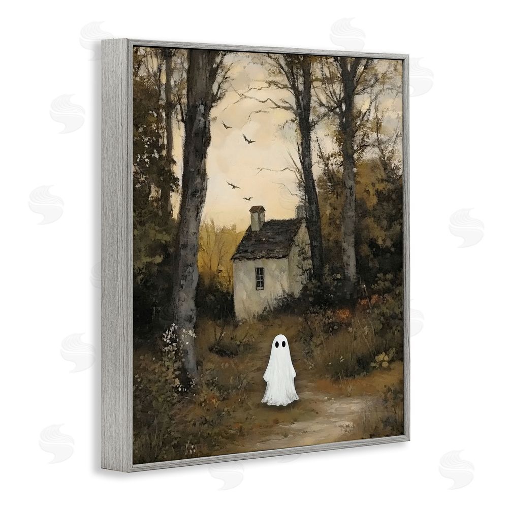 Arlington Prints Little Ghost in Cottage Forest Gray Framed Giclee Print Wall Art