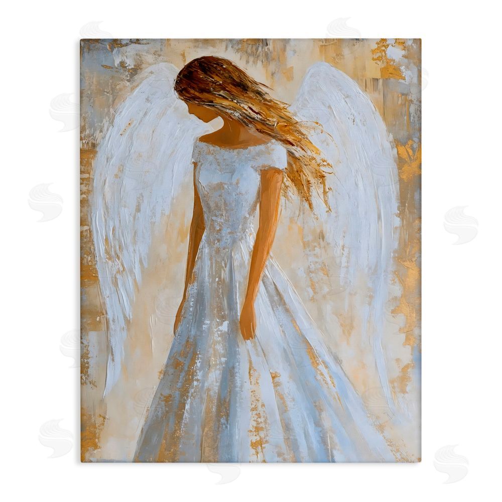 Franklyn Gregory Holy Angel In White Stretched Canvas Wall Art Print