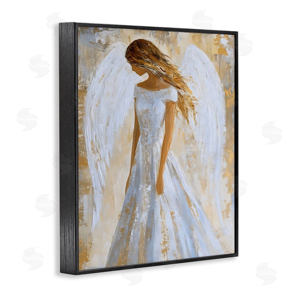 Franklyn Gregory Holy Angel In White Black Framed Giclee Print Wall Art