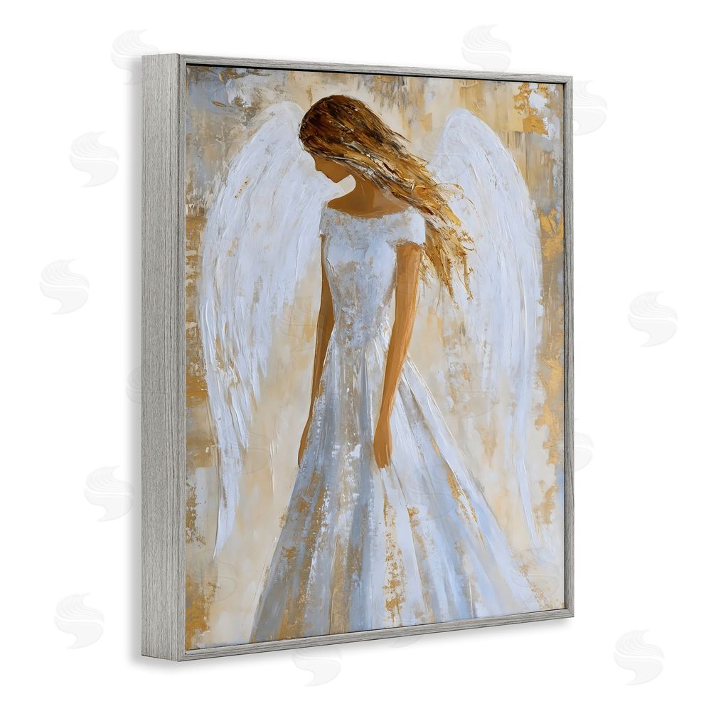 Franklyn Gregory Holy Angel In White Gray Framed Giclee Print Wall Art