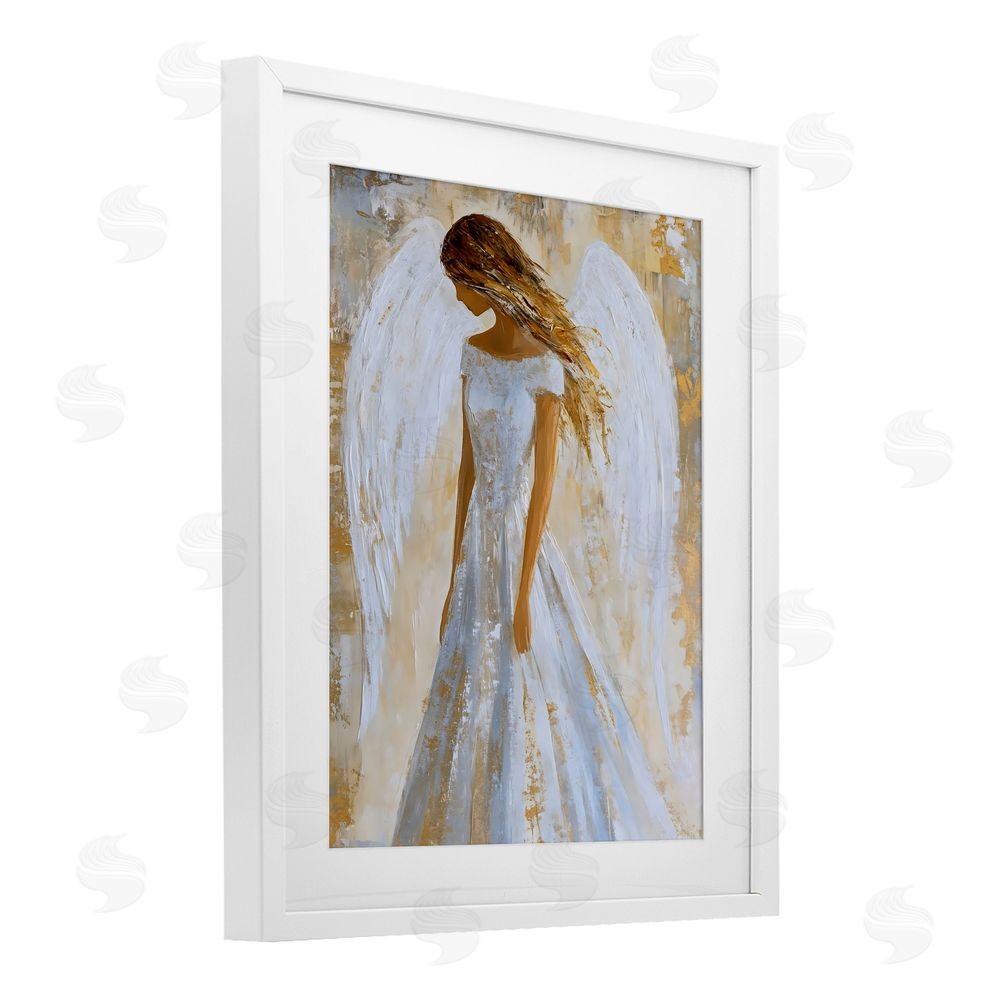 Franklyn Gregory Holy Angel In White White Framed Print Under Glass Wall Art