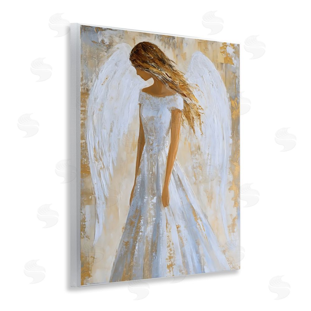 Franklyn Gregory Holy Angel In White Wooden Wall Plaque Art Print