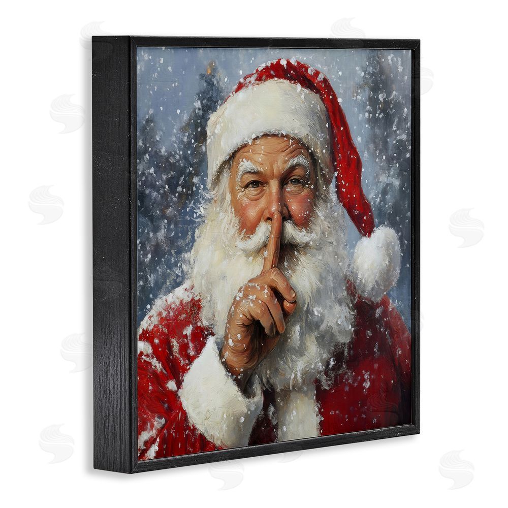 Petal Prints Design Secret Santa Shh Black Framed Giclee Print Wall Art