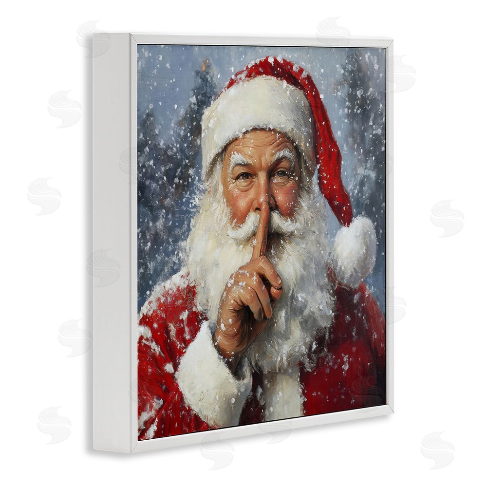 Petal Prints Design Secret Santa Shh White Framed Giclee Print Wall Art