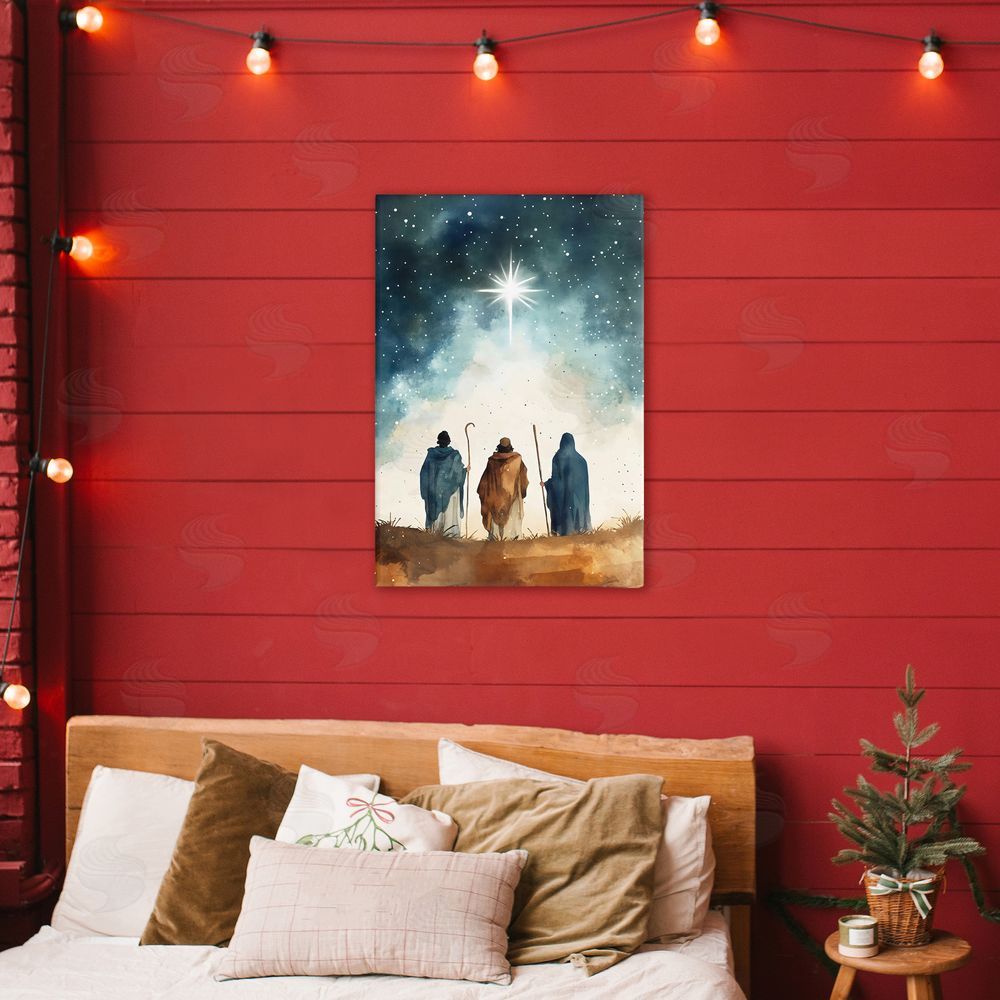 Petal Prints Design Guided Wisdom Shepherds Stretched Canvas Wall Art Print in Room