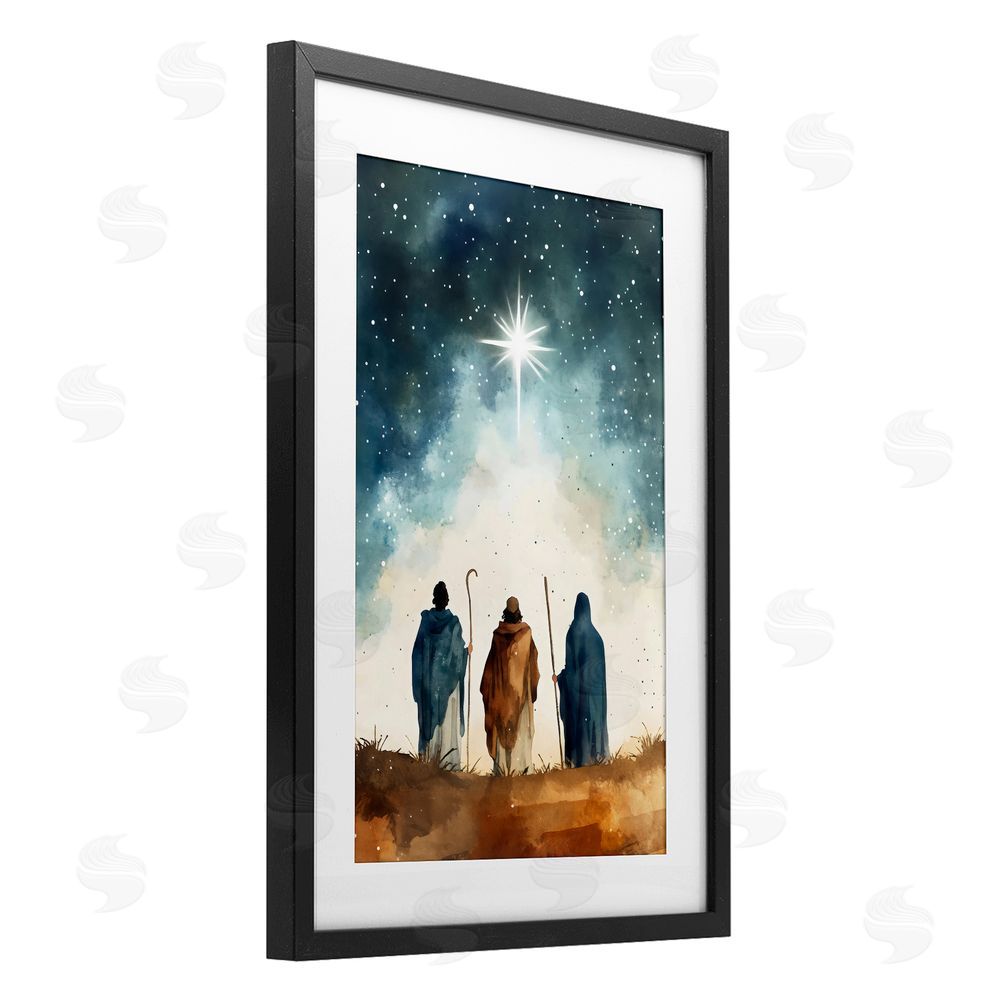 Petal Prints Design Guided Wisdom Shepherds Black Framed Print Under Glass Wall Art