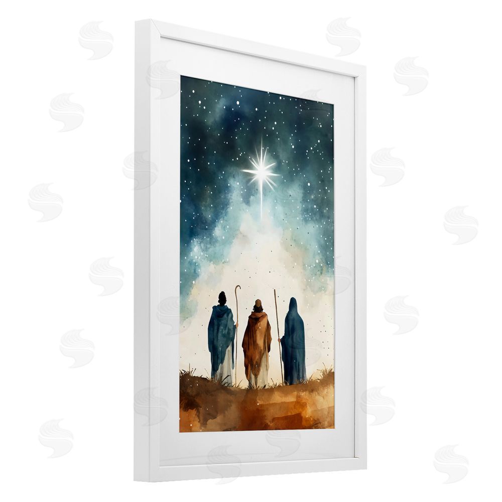 Petal Prints Design Guided Wisdom Shepherds White Framed Print Under Glass Wall Art