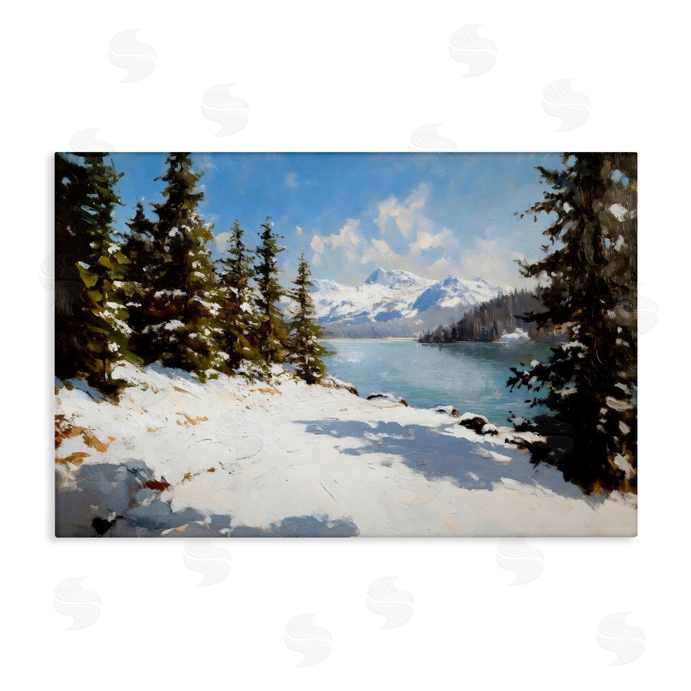 Petal Prints Design Way Up North Landscape Stretched Canvas Wall Art Print