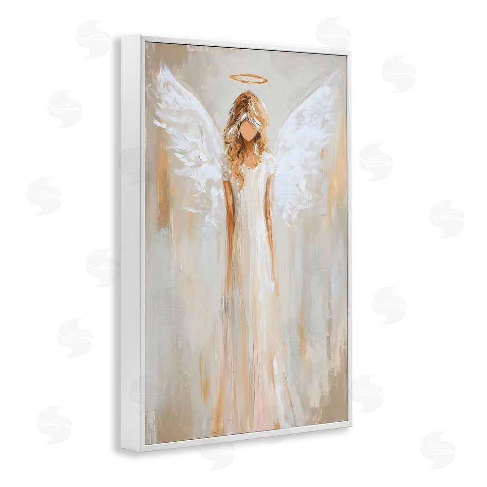 Petal Prints Design Divine White Robe Angel White Framed Giclee Print Wall Art