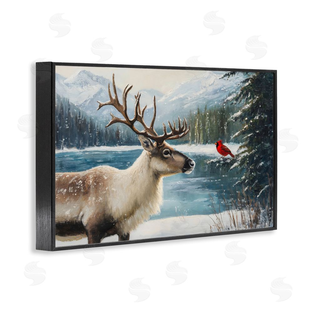 Petal Prints Design Christmas Conversation In Wild Black Framed Giclee Print Wall Art