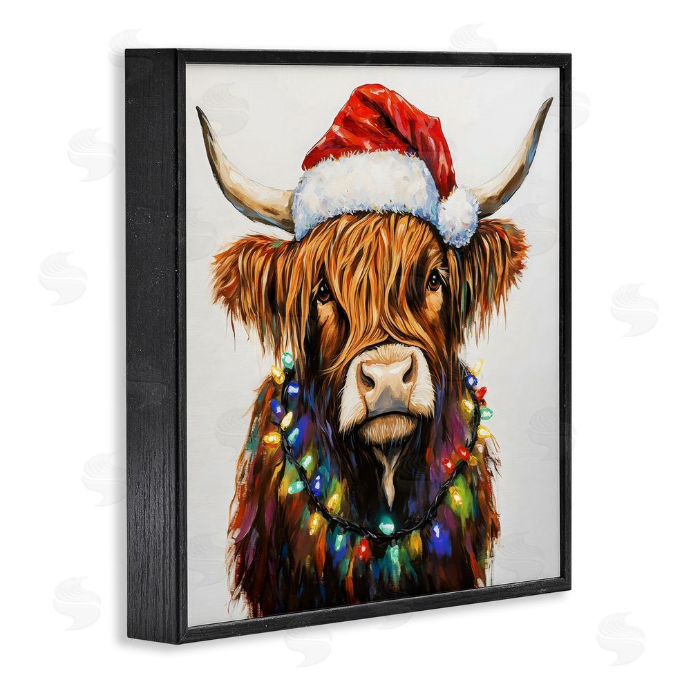 Petal Prints Design Holiday Lights Bedecked Highland Black Framed Giclee Print Wall Art