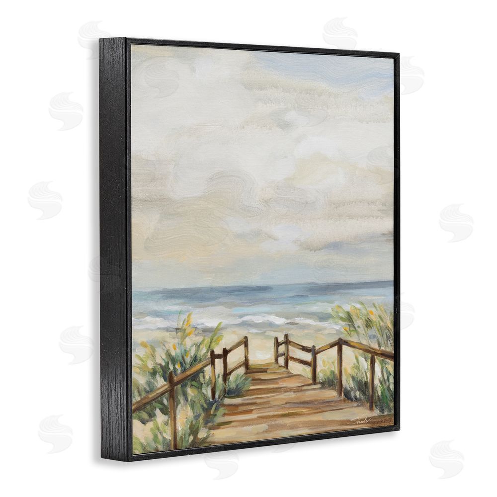 Silvia Vassileva A Moment At The Beach Black Framed Giclee Wall Art Print