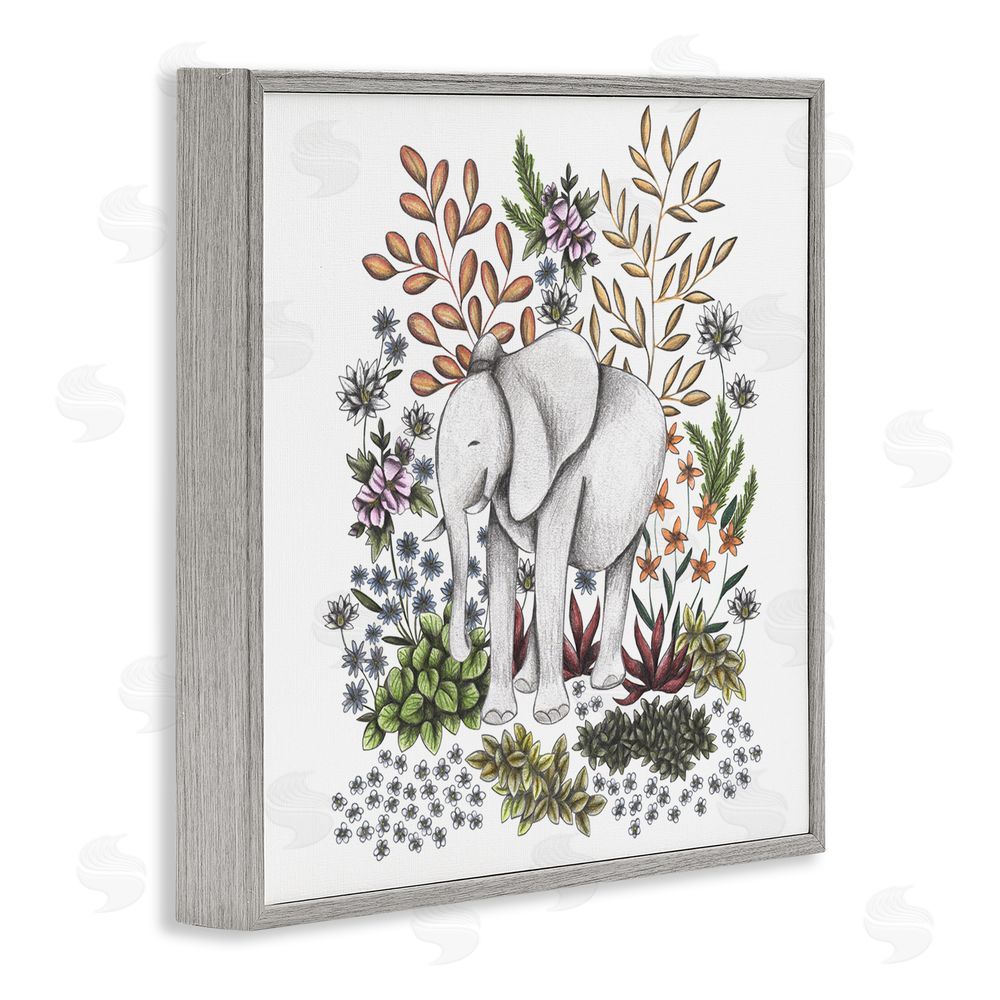 Cecilia Battaini Jungle Wildlife Elephant Gray Framed Giclee Print Wall Art