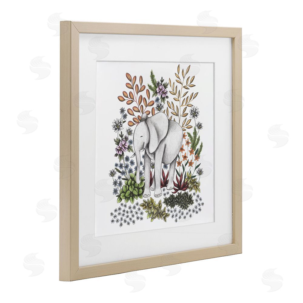 Cecilia Battaini Jungle Wildlife Elephant Brown Framed Print Under Glass Wall Art