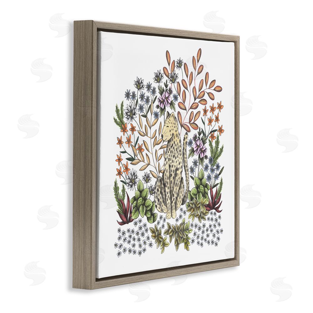 Cecilia Battaini Jungle Wildlife Leopard Brown Floating Frame Canvas Wall Art Print