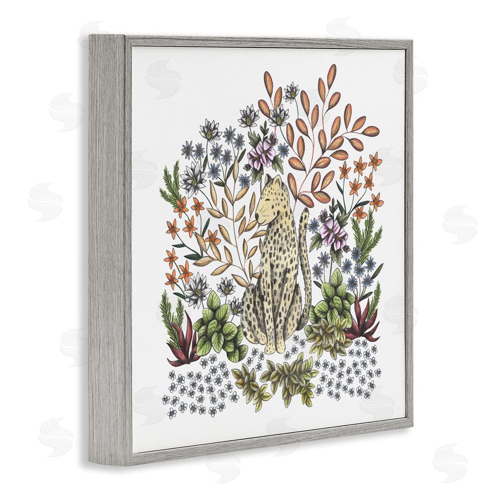 Cecilia Battaini Jungle Wildlife Leopard Gray Framed Giclee Print Wall Art