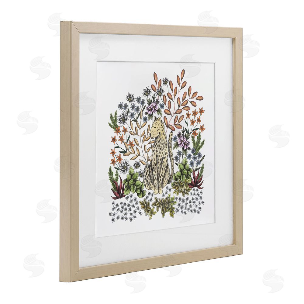 Cecilia Battaini Jungle Wildlife Leopard Brown Framed Print Under Glass Wall Art