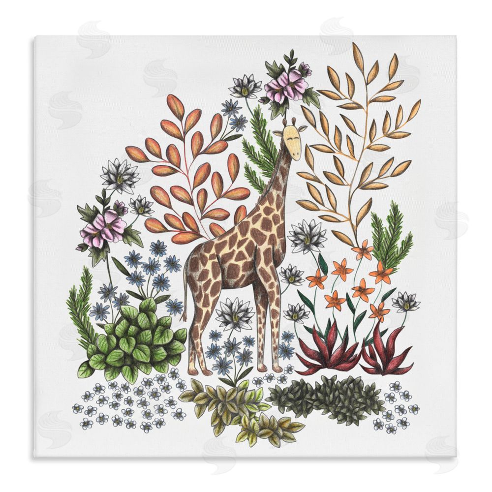 Cecilia Battaini Jungle Wildlife Giraffe Stretched Canvas Wall Art Print
