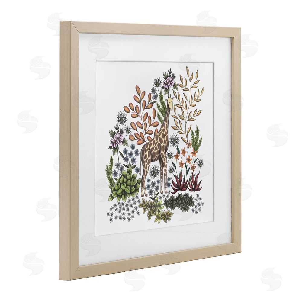 Cecilia Battaini Jungle Wildlife Giraffe Brown Framed Print Under Glass Wall Art