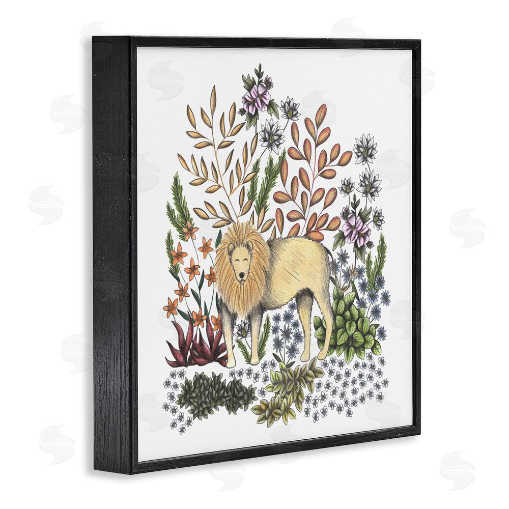 Cecilia Battaini Jungle Wildlife Lion Black Framed Giclee Print Wall Art