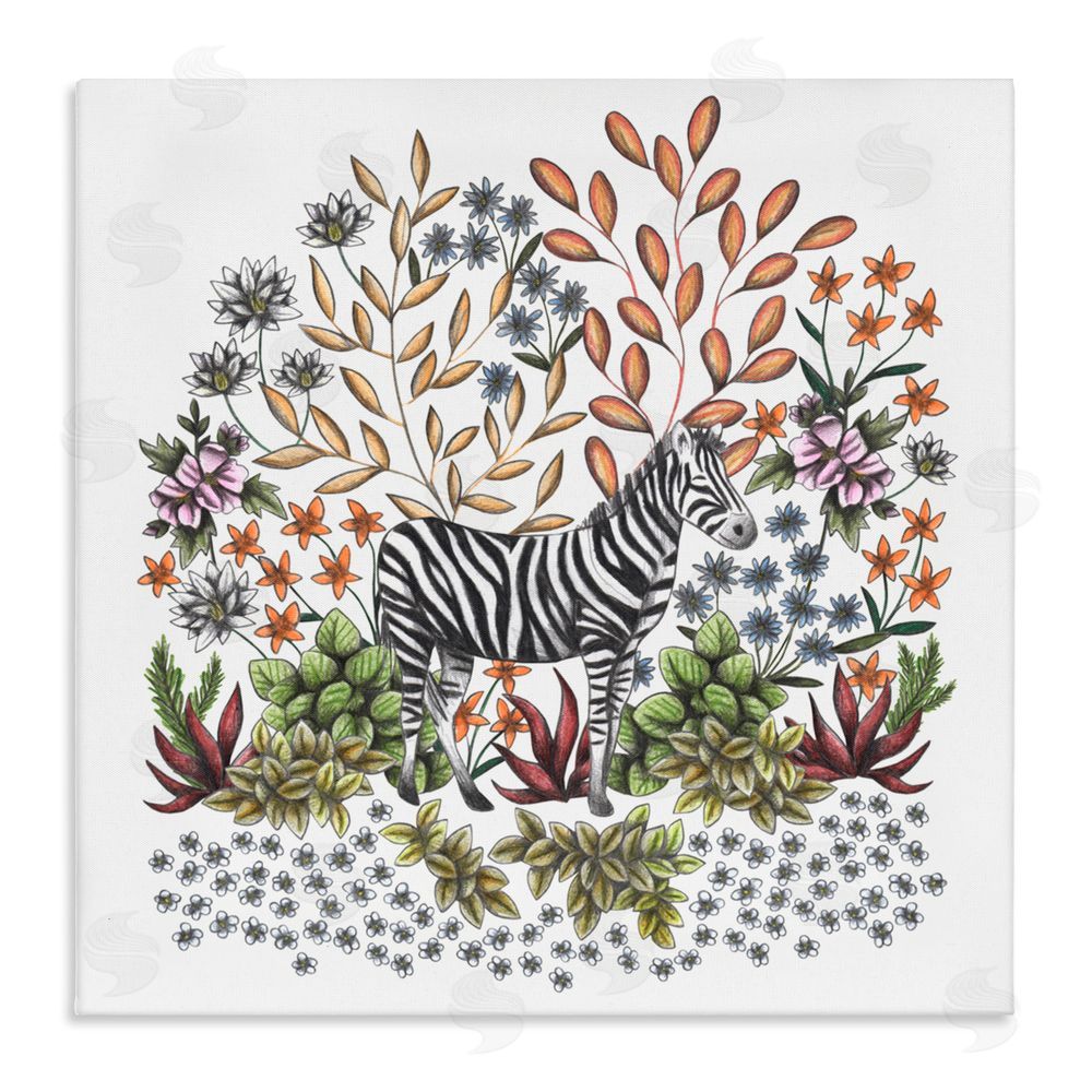 Cecilia Battaini Jungle Wildlife Zebra Stretched Canvas Wall Art Print