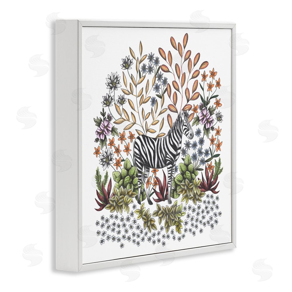 Cecilia Battaini Jungle Wildlife Zebra White Framed Giclee Print Wall Art