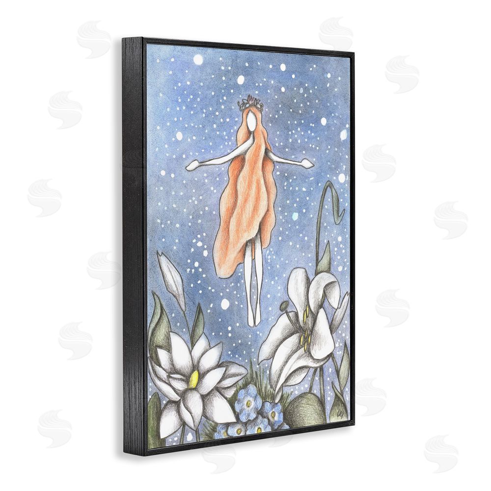 Cecilia Battaini Mystical Garden Fairy Sparkle Black Framed Giclee Print Wall Art