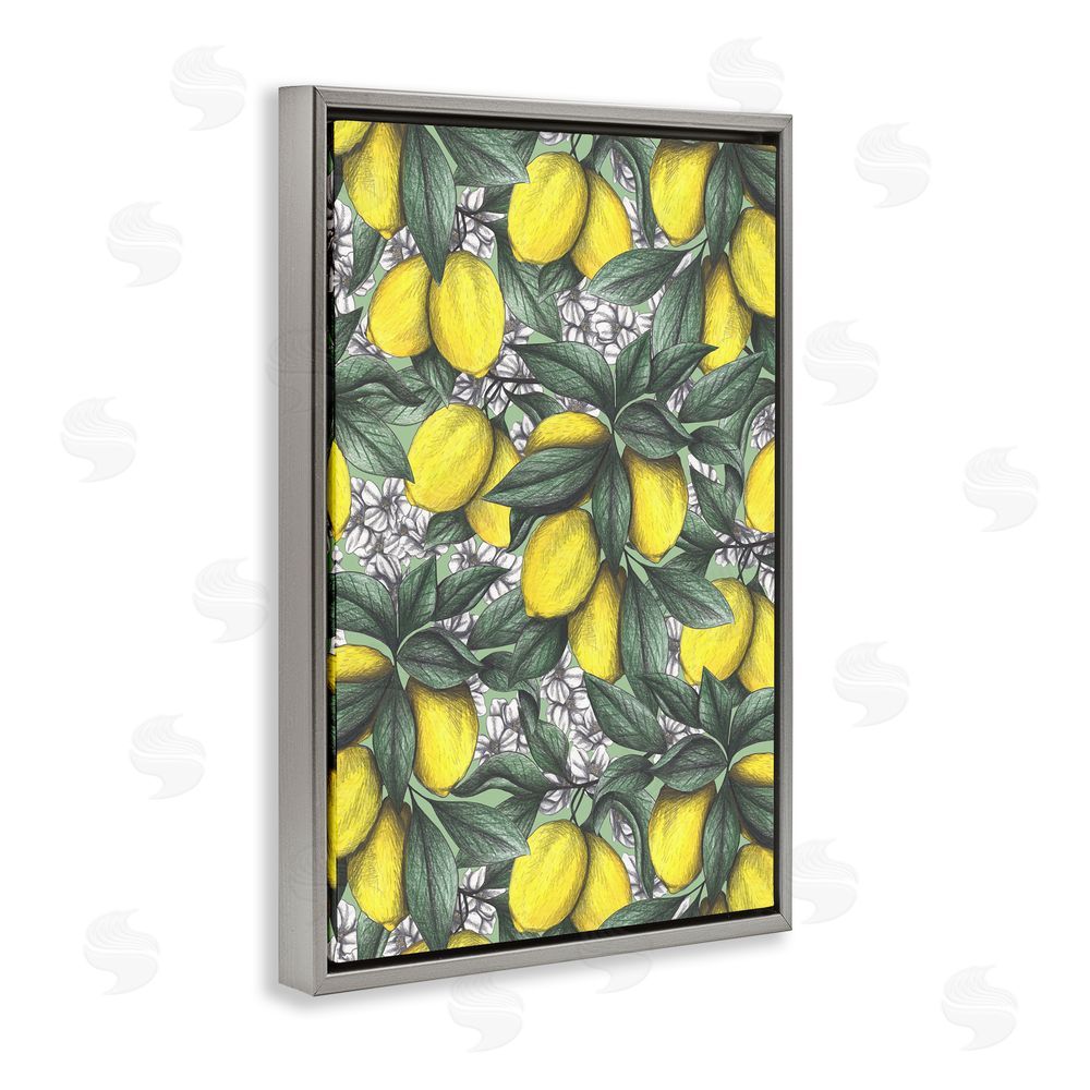 Cecilia Battaini Under The Lemon Tree Gray Floating Frame Canvas Wall Art Print