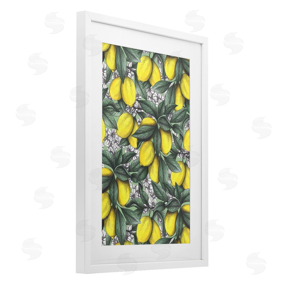 Cecilia Battaini Under The Lemon Tree White Framed Print Under Glass Wall Art