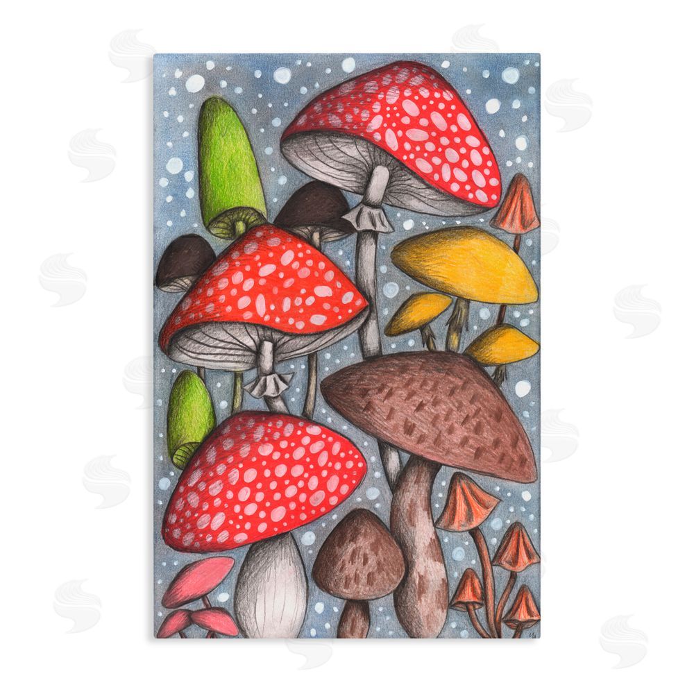 Cecilia Battaini Sketched Magical Mushrooms Stretched Canvas Wall Art Print