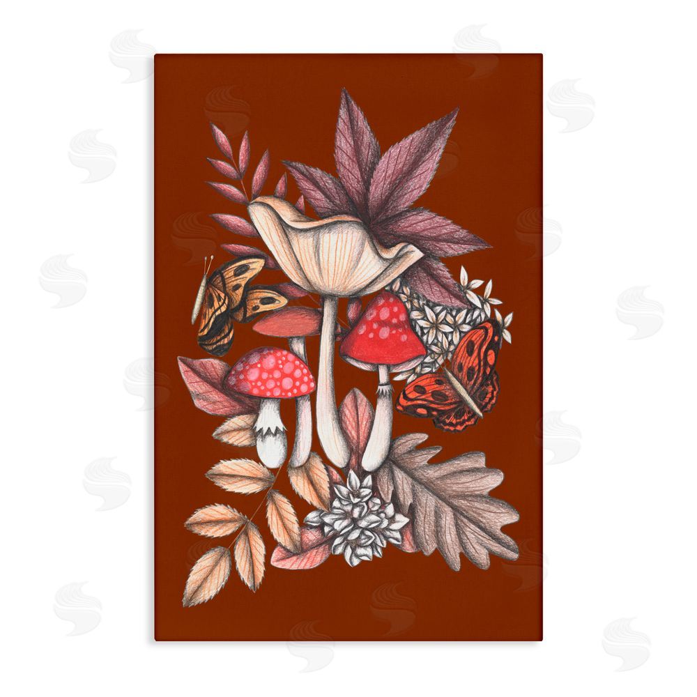Cecilia Battaini Autumn Mushrooms Magic Stretched Canvas Wall Art Print
